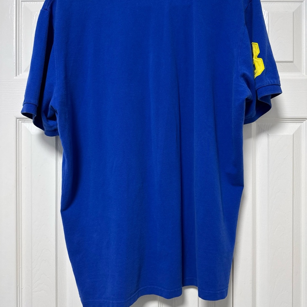 U.S. Polo Assn. Royal Blue Polo with Yellow  and Multicolor logo A25 - Picture 6 of 8
